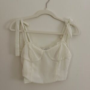 Audrey 3+1 Cream Top with Tie Straps